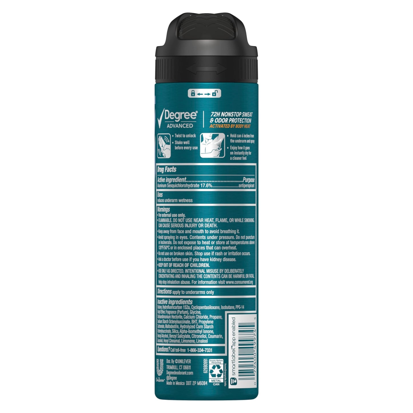 Degree Men Antiperspirant Deodorant Dry Spray Icy Mint 72-Hour Sweat and Odor Protection Deodorant For Men With Body Heat Activated Technology 3.8 oz Beauty and Personal Care Degree