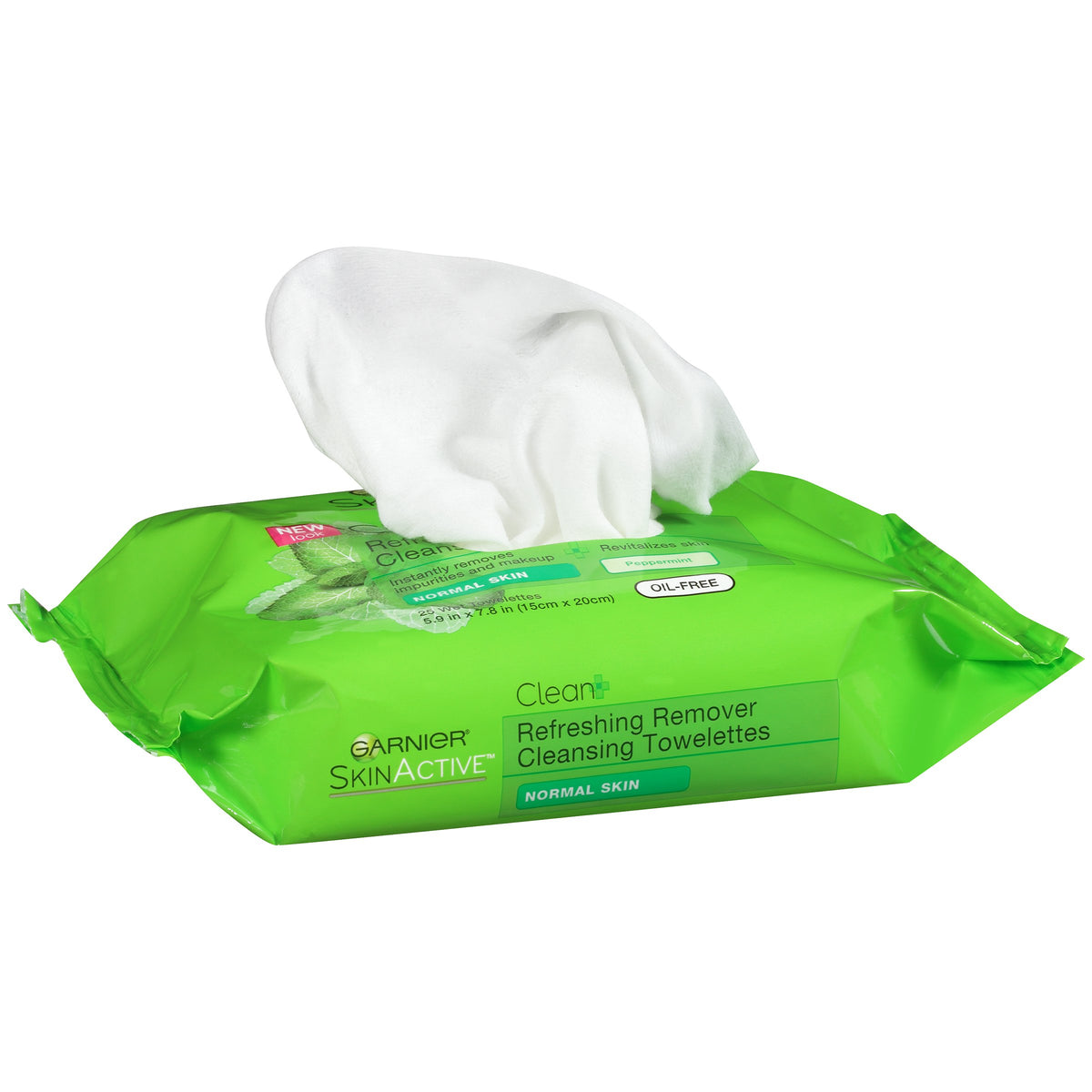 Garnier SkinActive Clean+ Refreshing Makeup Remover Wipes, Normal Skin, 25 ct.