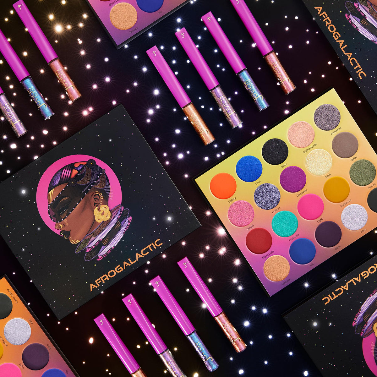 Juvia's Place Afrogalactic Glitter Liner Star Girl - Glitter Liner Liquid, Waterproof, Multi-Dimensional Gel, Metallic Liquid, Holographic, and