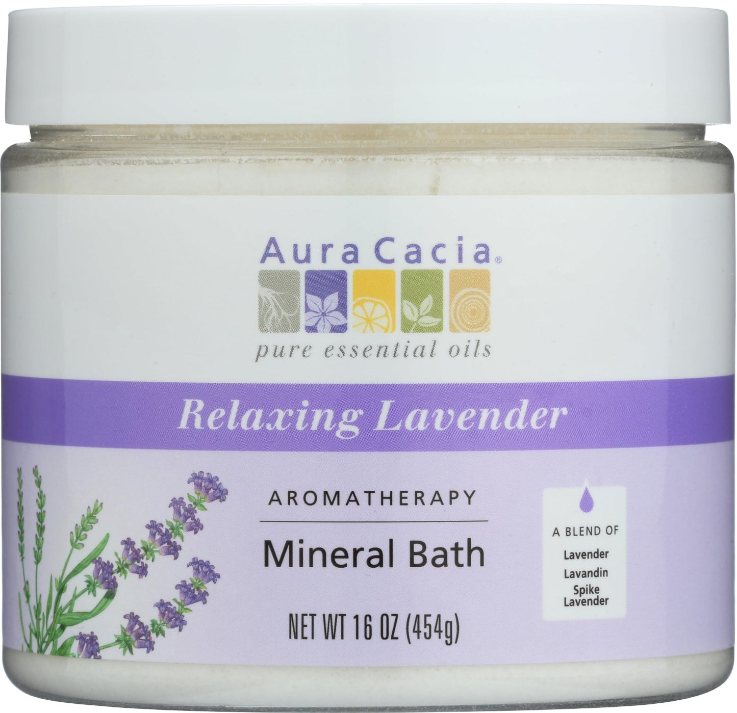 Aura Cacia Relaxing Lavender Aromatherapy Mineral Bath - 16 oz. Jar Beauty and Personal Care Aura Cacia