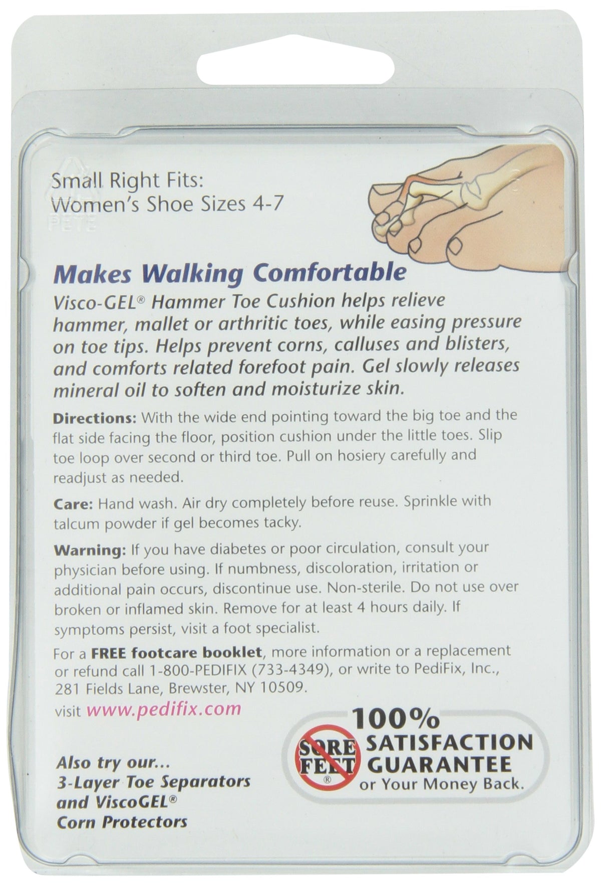 PediFix Visco-gel Hammer Toe Cushion, Small Right