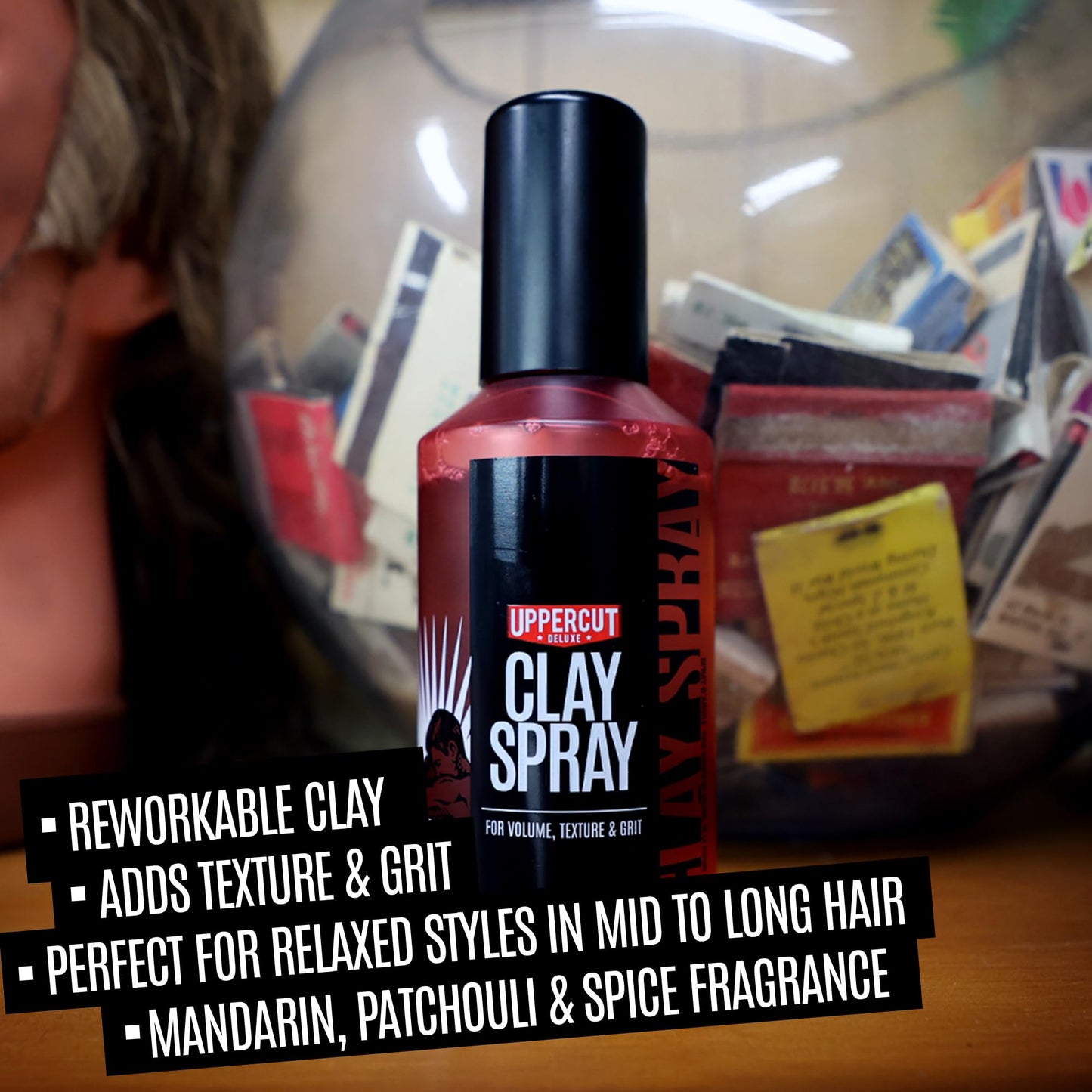 UPPERCUT DELUXE Clay Spray for Men, 5.0 oz - Texturizing Volume Spray with Natural Matte Finish - For Medium to Long Hair - Adds Grit, Thickness Beauty & Personal Care UPPERCUT DELUXE
