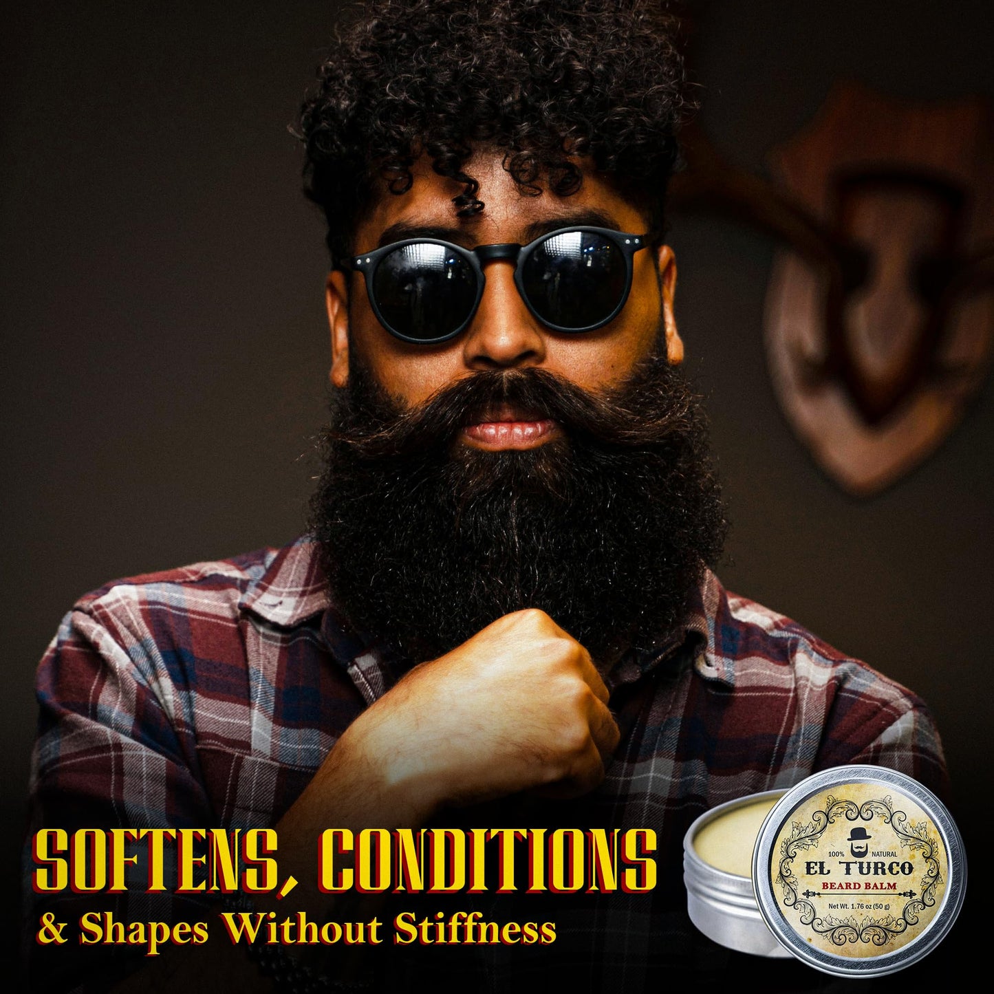 EL TURCO Beard Balm for Men with Shea Butter & Cocoa Butter, Natural Beeswax for Softening, Conditioning & Light Hold, Daily Grooming for Thick, Dry Beauty and Personal Care EL TURCO