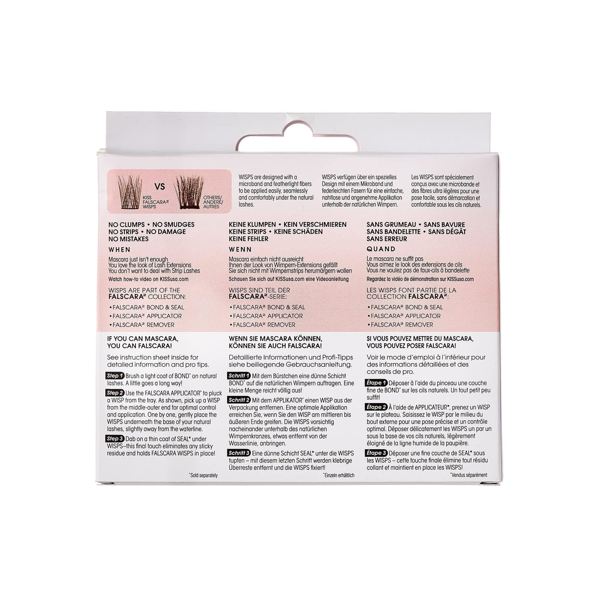 KISS Falscara DIY Eyelash Extension Volumizing Wisps - Featherlight Synthetic Reusable Artificial Eyelashes Pack of 10 Mini Lash Clusters for that