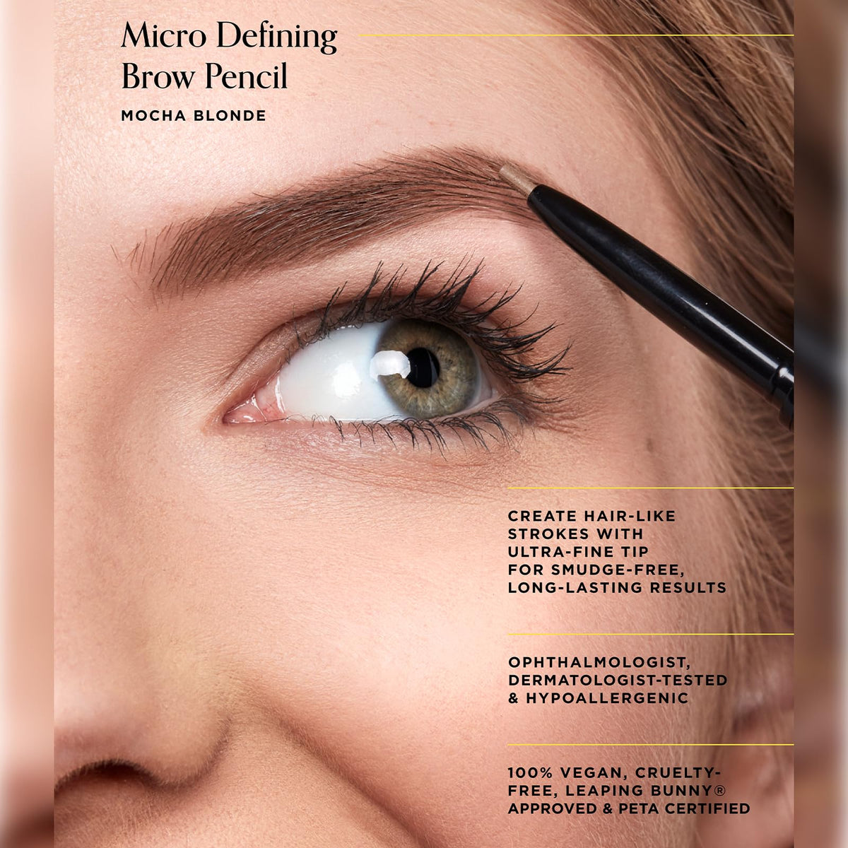 Arches & Halos Micro Defining Brow Pencil - Fuller and More Defined Brows - Long-Lasting, Smudge Proof, Rich Color - Dual Ended Pencil with Brush -