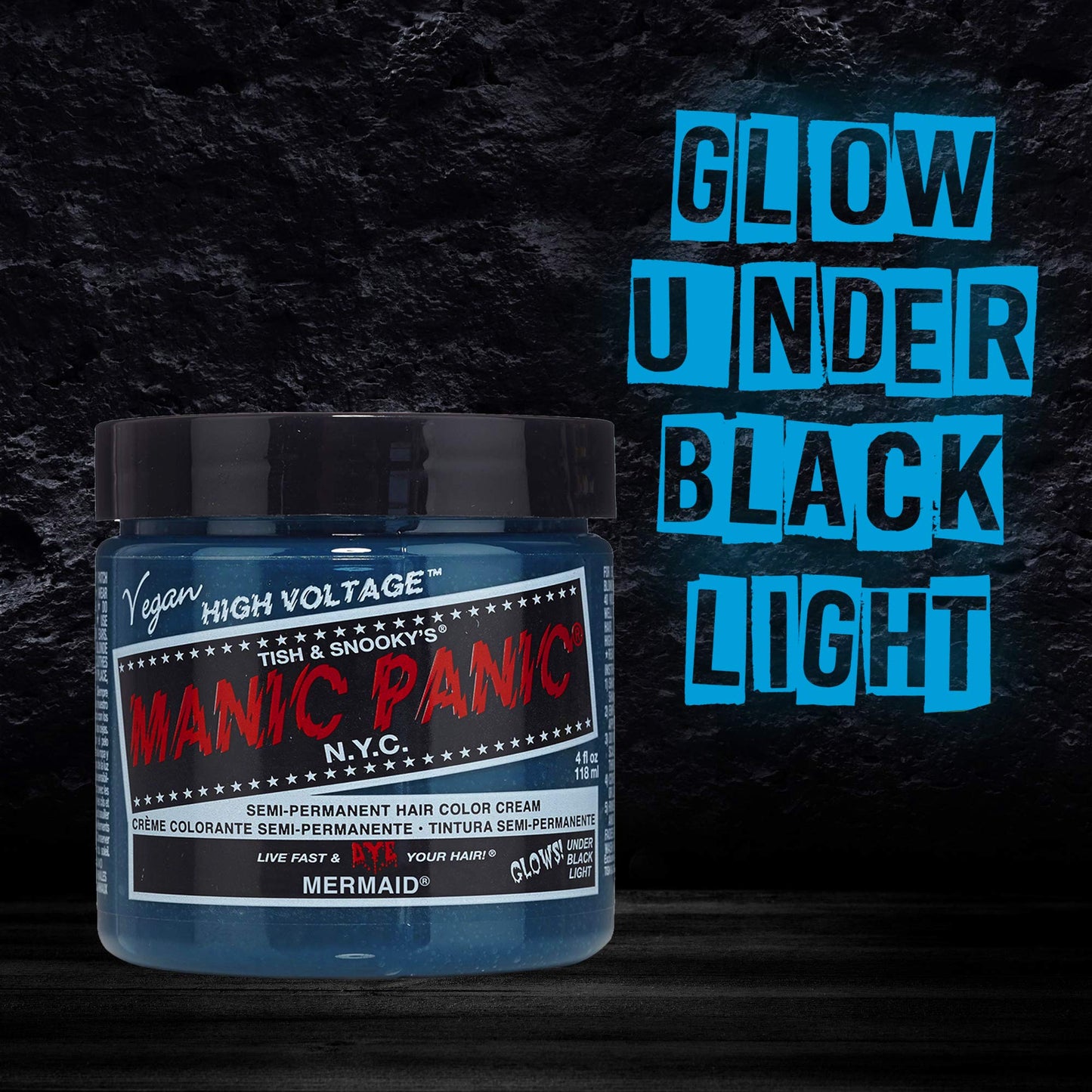 MANIC PANIC Classic Mermaid Semi Permanent Hair Color - Neon Ocean Blue Hair Dye for Women & Men That Lasts 4-6 Weeks - Vegan, Ammonia & Cruelty-Free Beauty & Personal Care MANIC PANIC