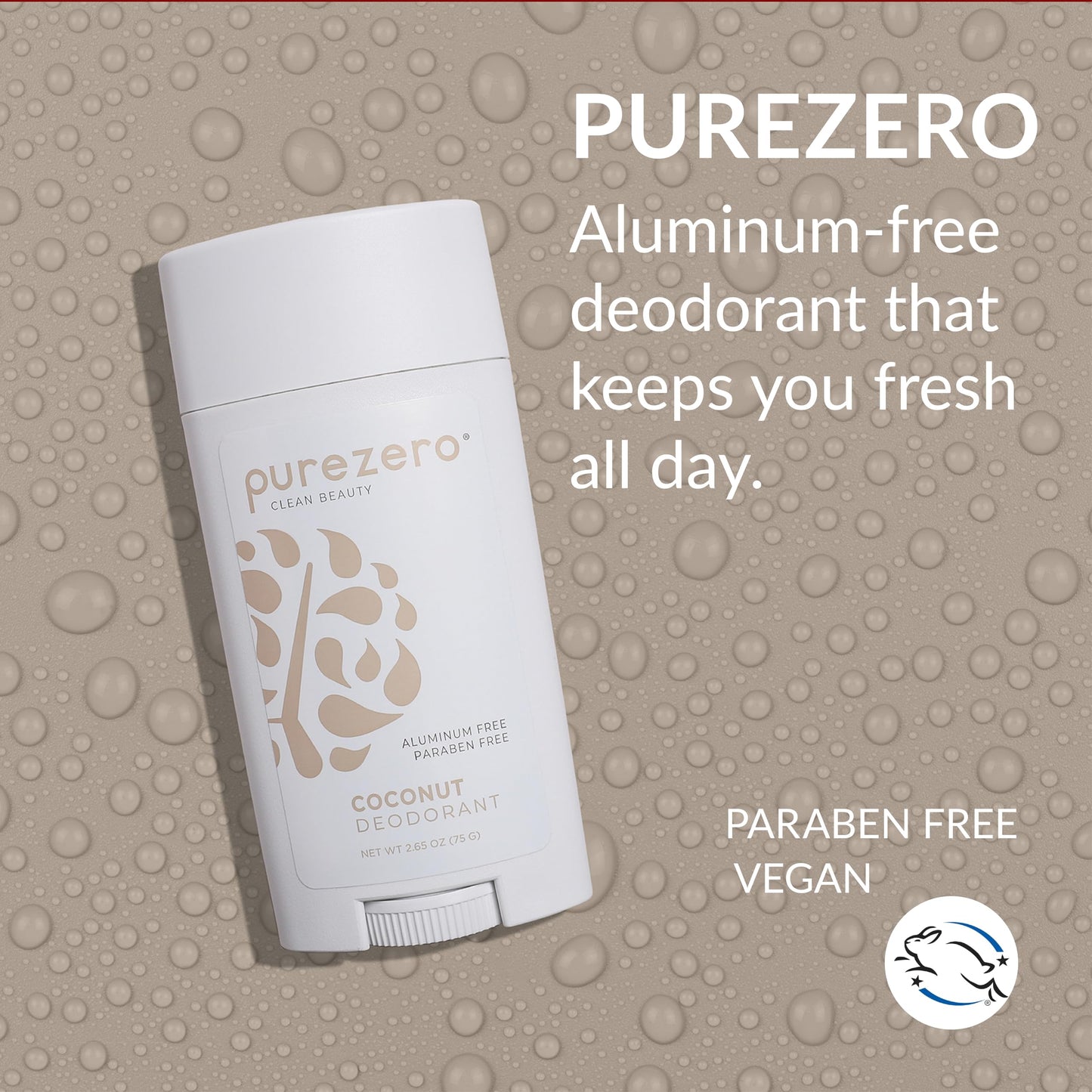 Purezero Deodorant - COCONUT - Aluminum & Paraben Free with Baking Soda and 24-Hour Odor Protection - For Women & Men - Infused with Shea Butter Beauty and Personal Care Purezero