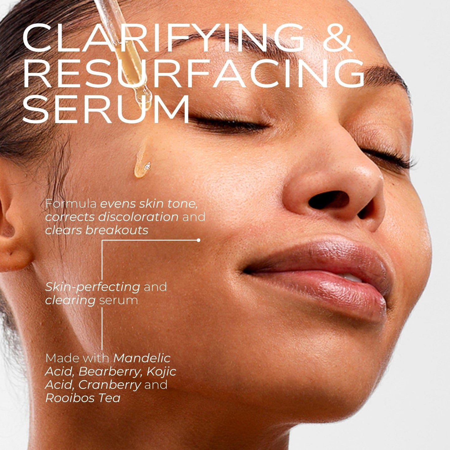 Fitglow Beauty Clear + Bright Mandelic Serum Drops | Gentle Exfoliating Face Serum | Evens Tone, Corrects Discoloration & Clears Breakouts | Beauty & Personal Care FITGLOW