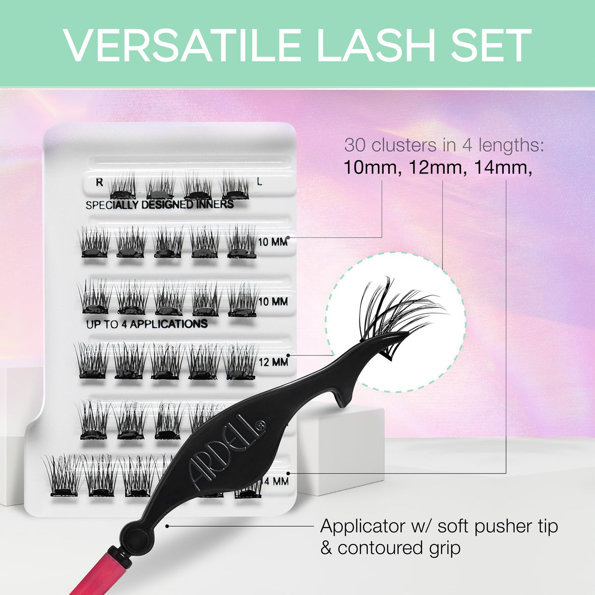 Ardell Press On Lashes, Naked Soft Volume, Pre Glued Lash Clusters, 30 ct