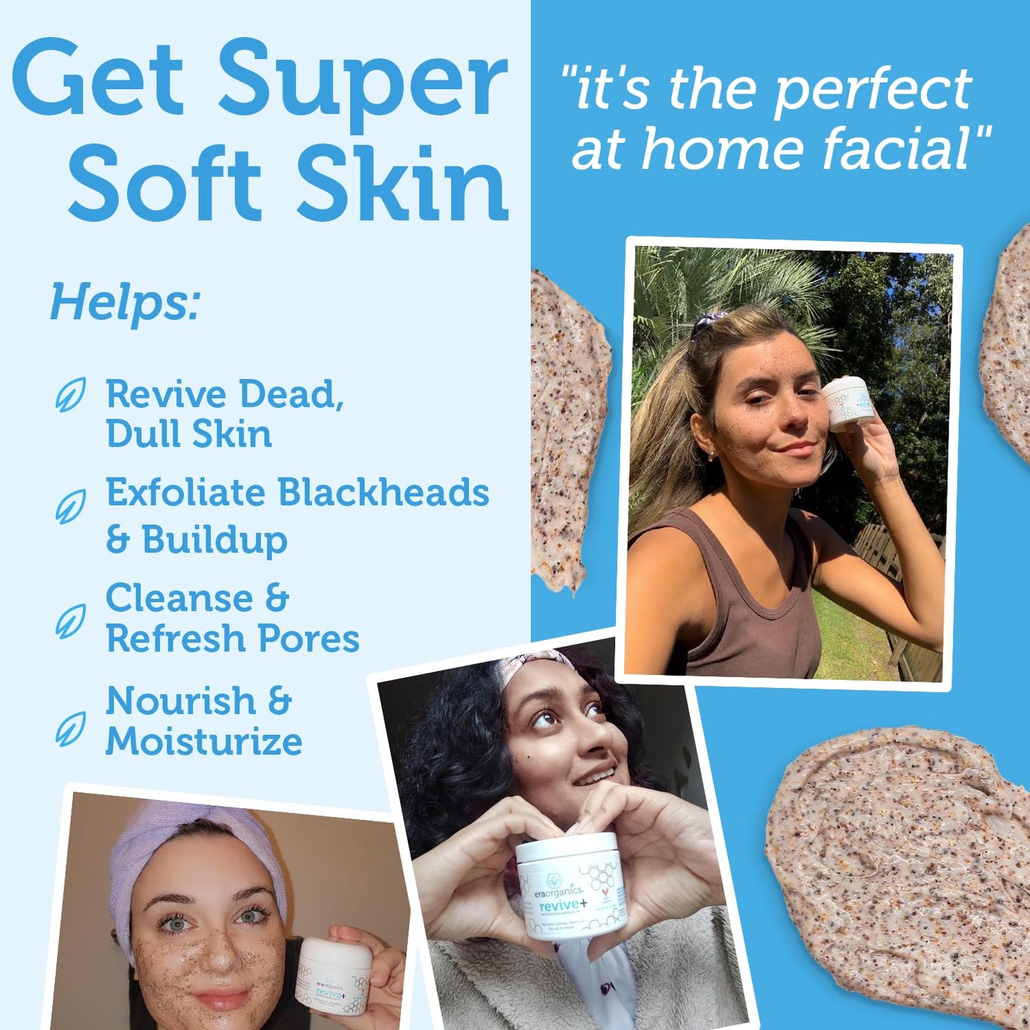 Manuka Honey Exfoliating Face Scrub - Gentle Microdermabrasion Face Exfoliator to Help Smooth, Soften & Balance with Moisturizing Organic Superfoods Beauty and Personal Care Era Organics
