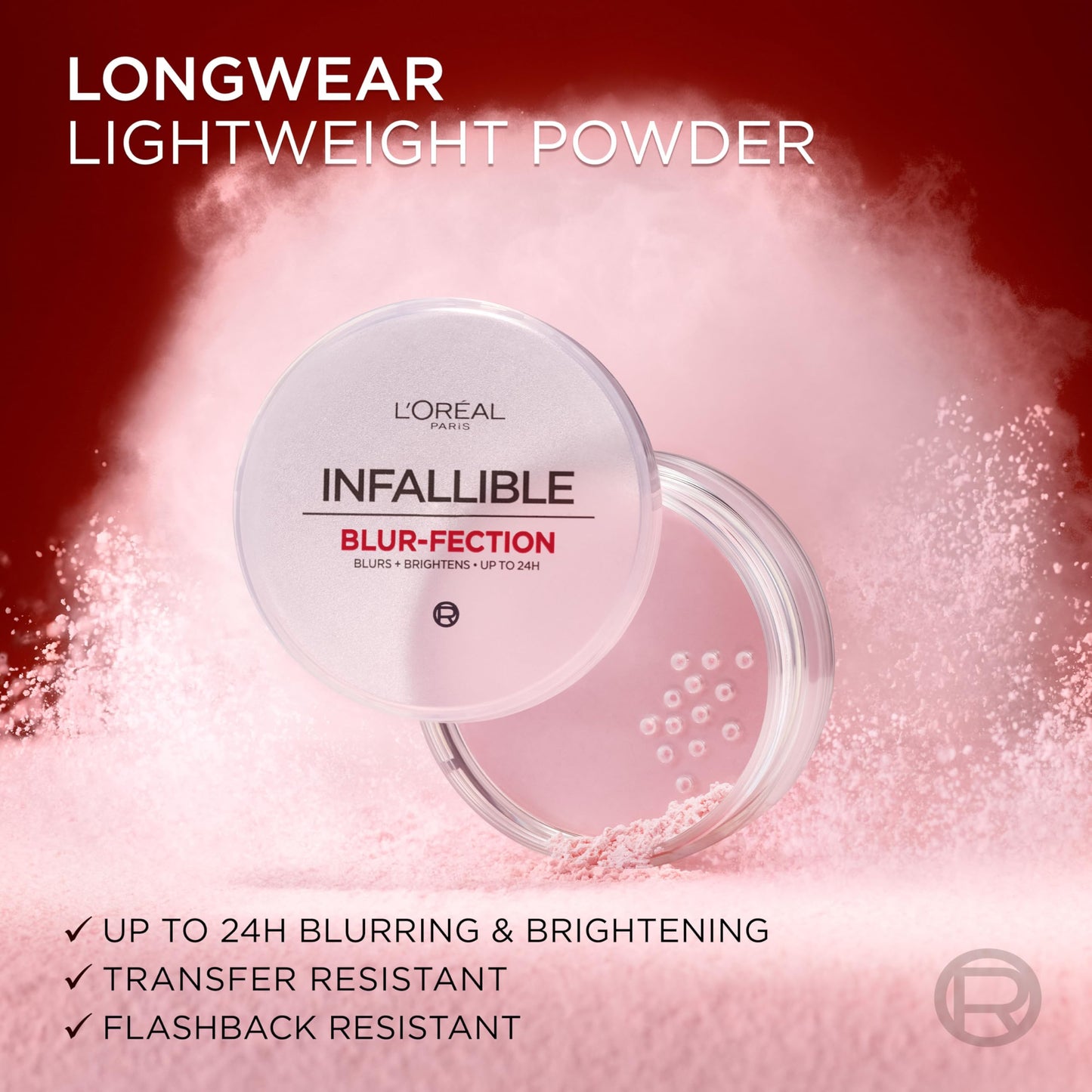 L'Oreal Paris Infallible Blur-fection Longwear Loose Setting Powder, Blurring Face Powder With Up to 24HRs of Wear, Brightening Light Pink, 1 Kit Beauty & Personal Care L'Oreal Paris