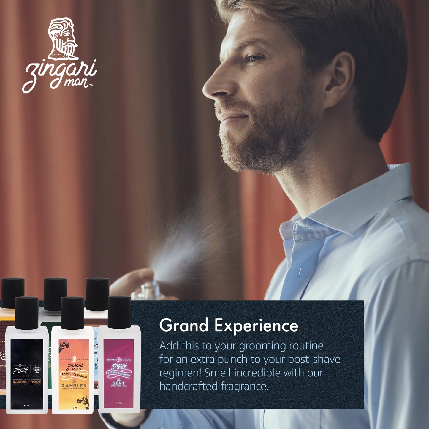 Zingari Man The Rambler Extrait - Cologne for Men - Concentrated Perfume for Long Lasting Fragrance - Classic tobacco, vanilla, and red fruits Scent Beauty & Personal Care Zingari Man