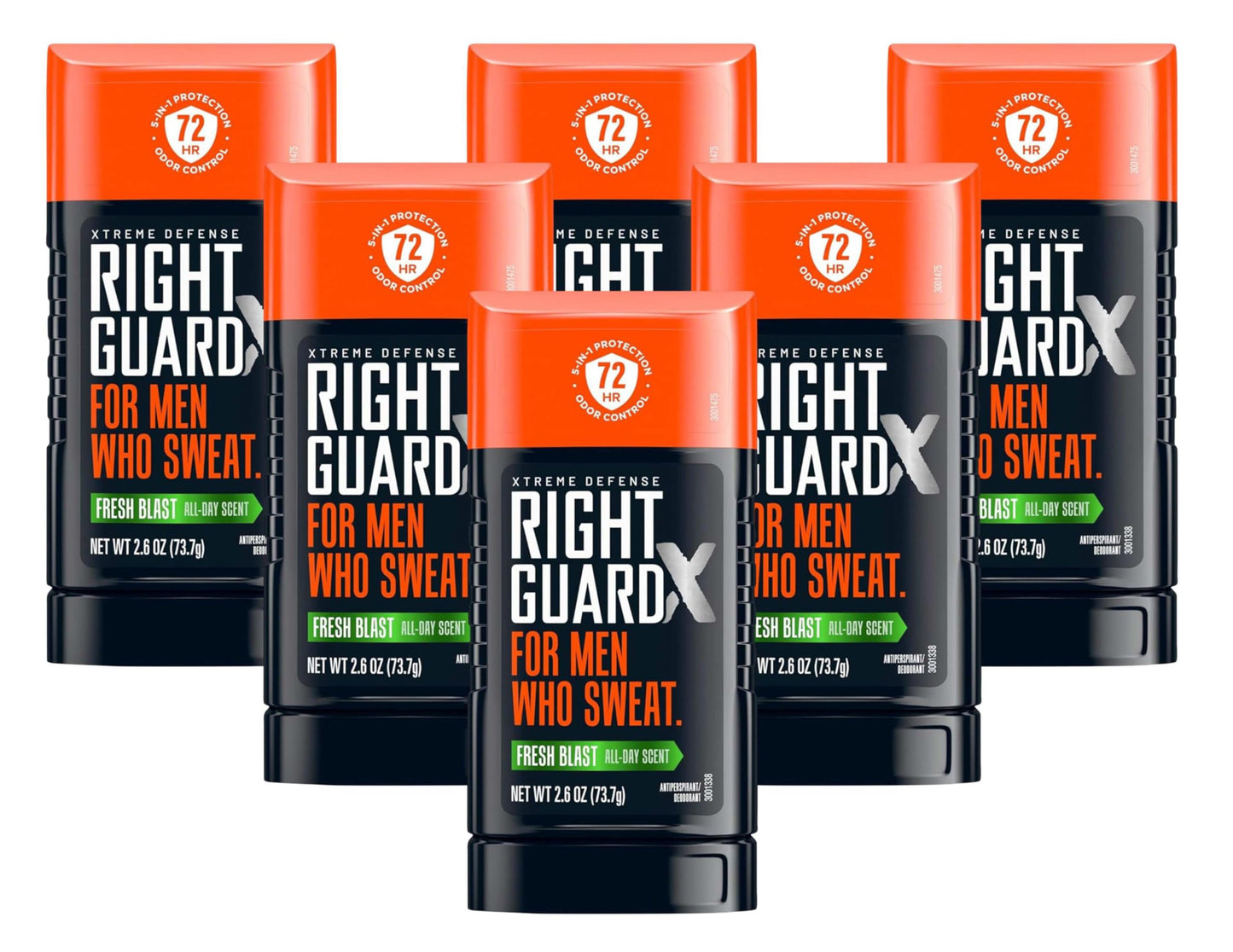 Right Guard Xtreme Defense Fresh Blast Solid 2.6 Ounce 72Hr (76ml) (Pack of 6) Beauty and Personal Care Right Guard