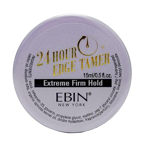 EBIN NEW YORK 24 Hour Edge Tamer Extreme Firm Hold 0.5Fl Oz Strong Edge Control Gel, No Flaking, Sleek Smooth Finish, Long Lasting, Argan & Castor Oil Beauty & Personal Care EBIN NEW YORK
