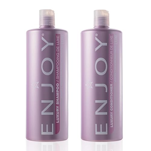 Enjoy Luxury Shampoo & Conditioner- Eliminates Frizz Cleansing Moisturizing Smoothing - Sulfate Free For Thick Coarse or Curly Hair (33.8 Fl Oz) Beauty & Personal Care Enjoy