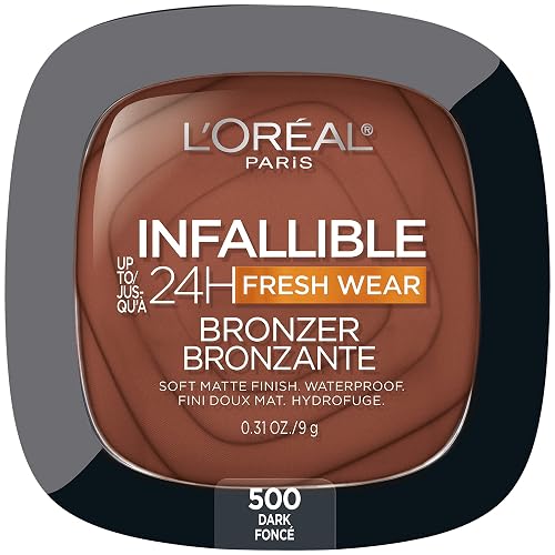 L'Oreal Paris Infallible Up to 24H Fresh Wear Soft Matte Longwear Bronzer. Waterproof, heatproof, Transfer, humidity and sweatproof, Dark, 0.31 oz Beauty & Personal Care L'Oreal Paris