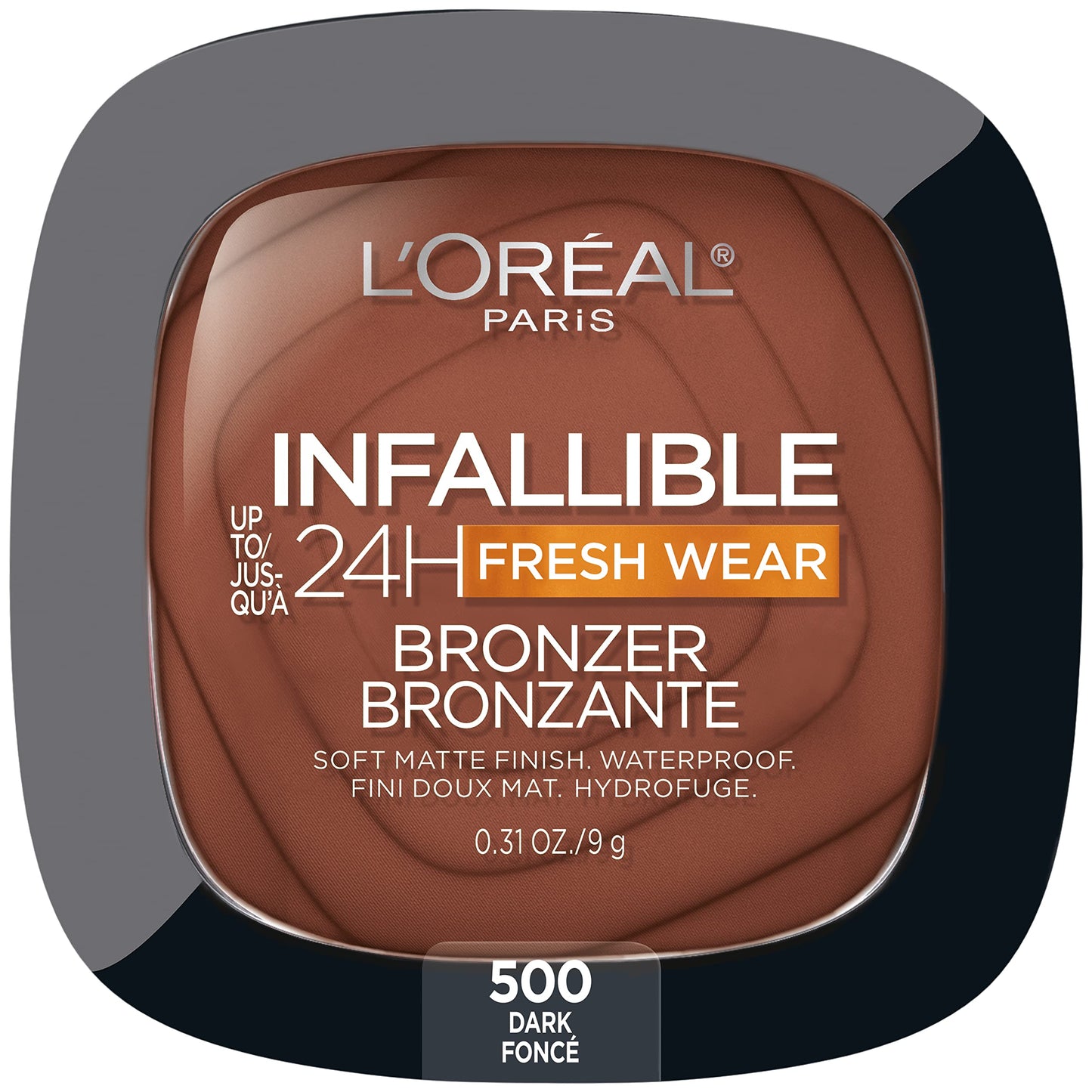 L'Oreal Paris Infallible Up to 24H Fresh Wear Soft Matte Longwear Bronzer. Waterproof, heatproof, Transfer, humidity and sweatproof, Dark, 0.31 oz Beauty & Personal Care L'Oreal Paris