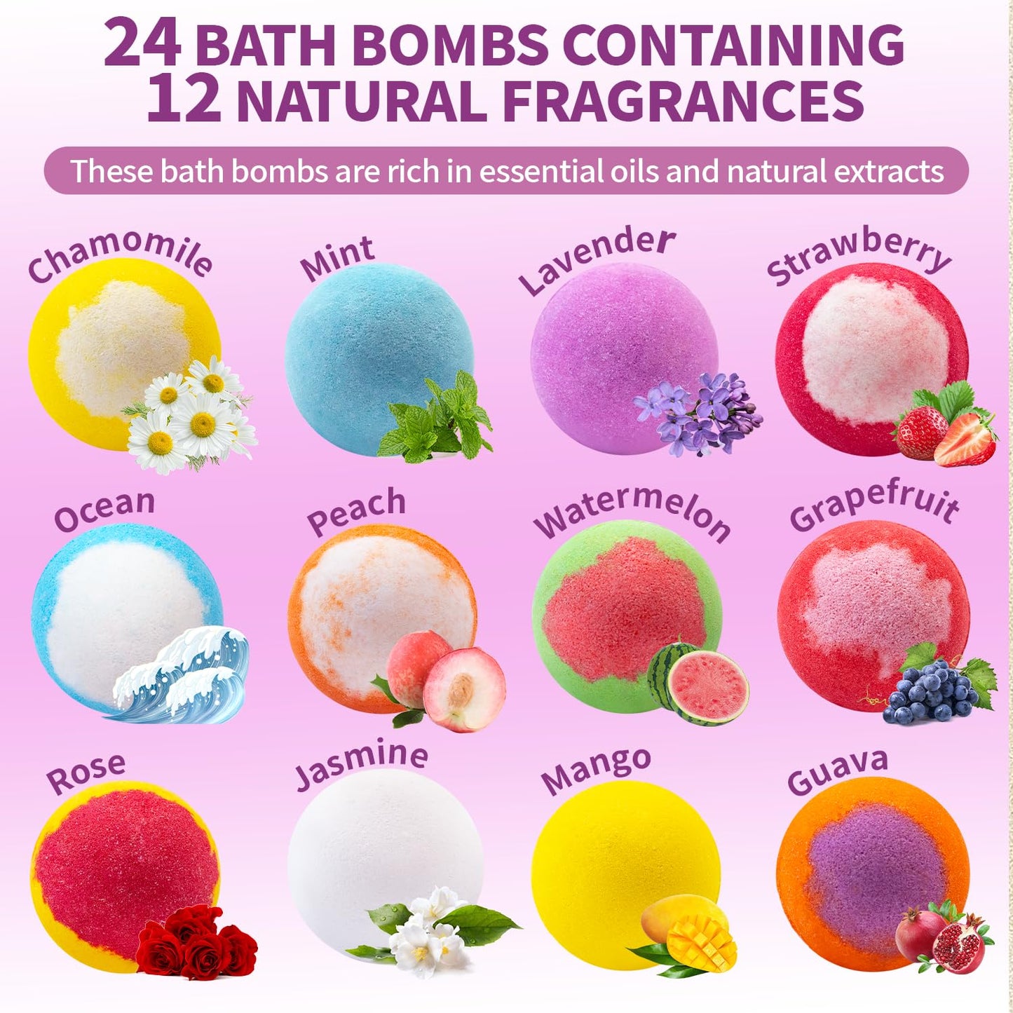 NEWFEIFAN Bath Bombs for Women & Men Gift Set - 24 Pack Beauty and Personal Care NEWFEIFAN