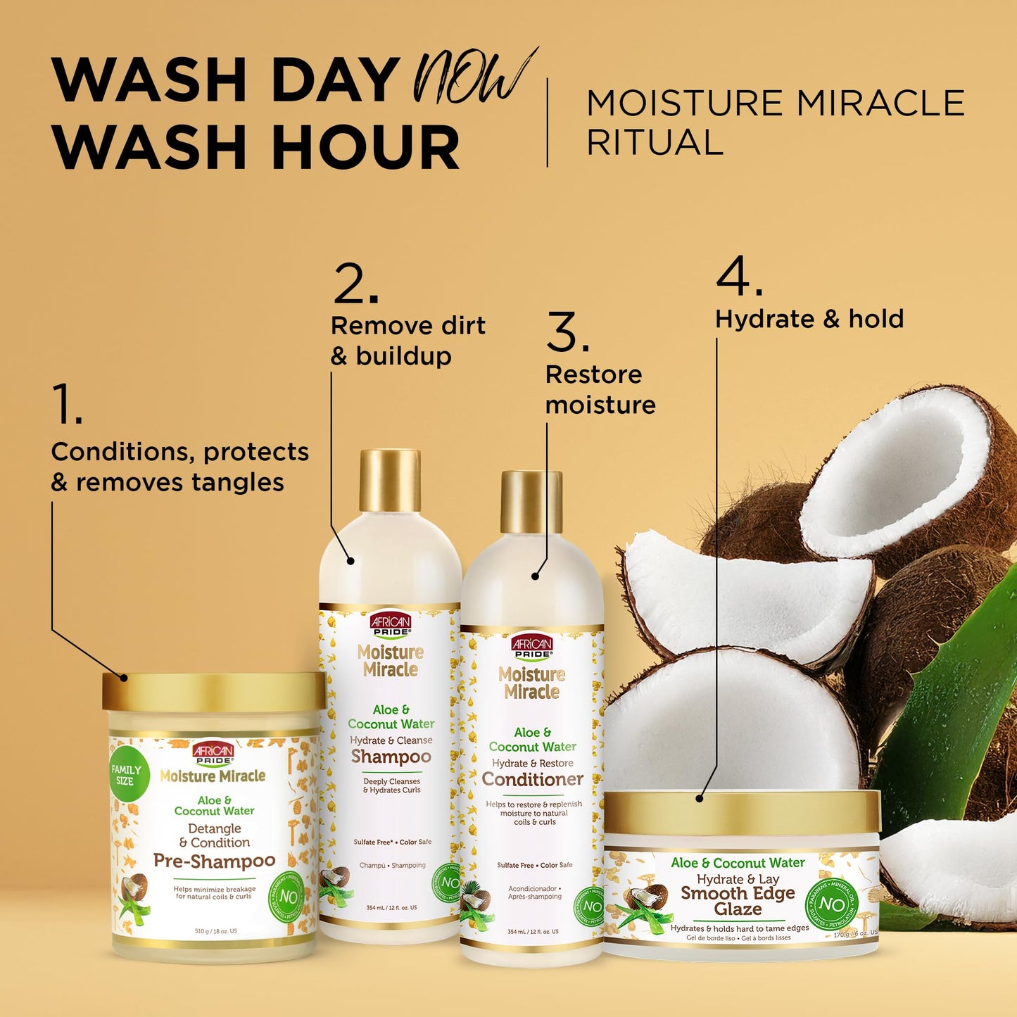 African Pride Moisture Miracle Smooth Edge Glaze - Maximum Edge Control & Hydration, Non-Flaking Edge Gel | Natural Ingredients, Coconut & Aloe Water Beauty & Personal Care African Pride