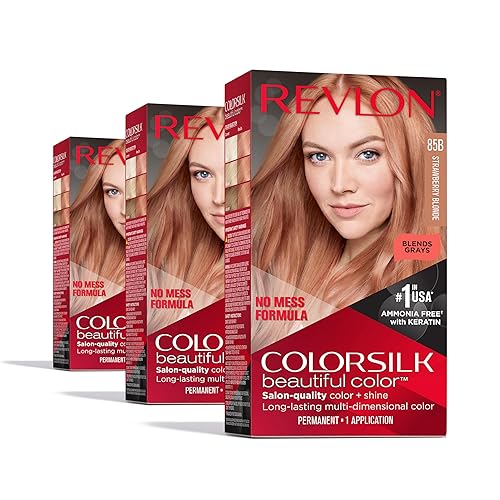 Revlon Colorsilk Beautiful Color Permanent Hair Color, (OLD VERSION) 85B Strawberry Blonde (Pack of 3) Beauty & Personal Care REVLON