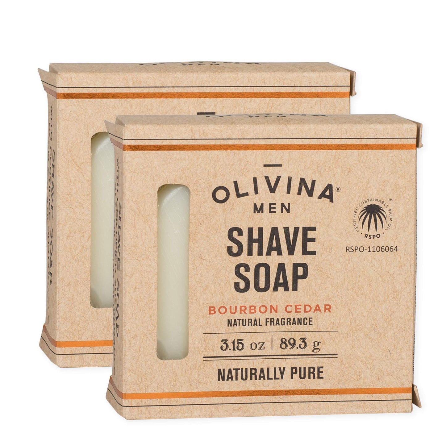 Bourbon Cedar 3 Ounce Moisturizing Classic Shave Bar Soap Pack of 2 Beauty and Personal Care Olivina