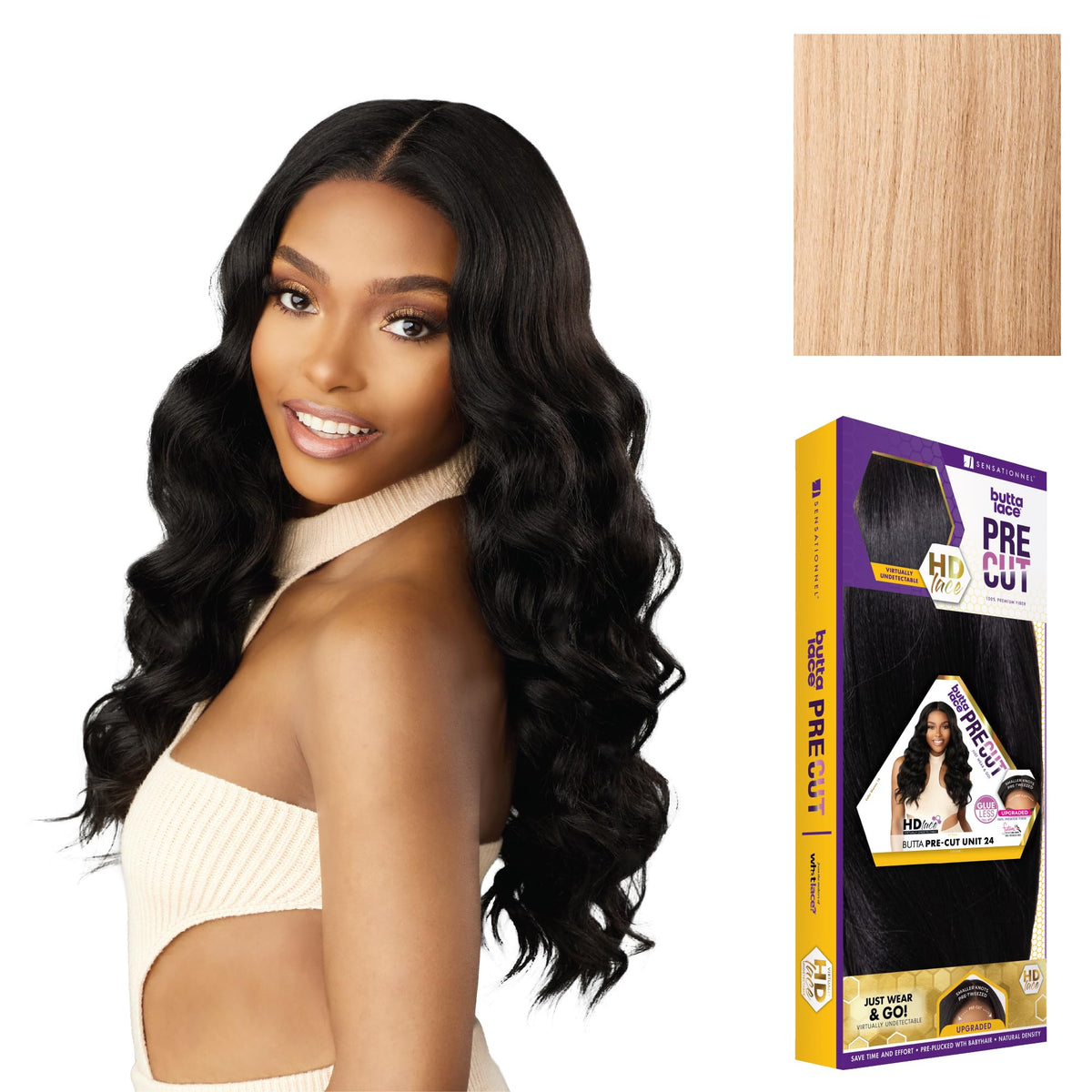 Sensationnel Butta Lace Precut Wig-Unit 24, ASHPEACHBLONDE