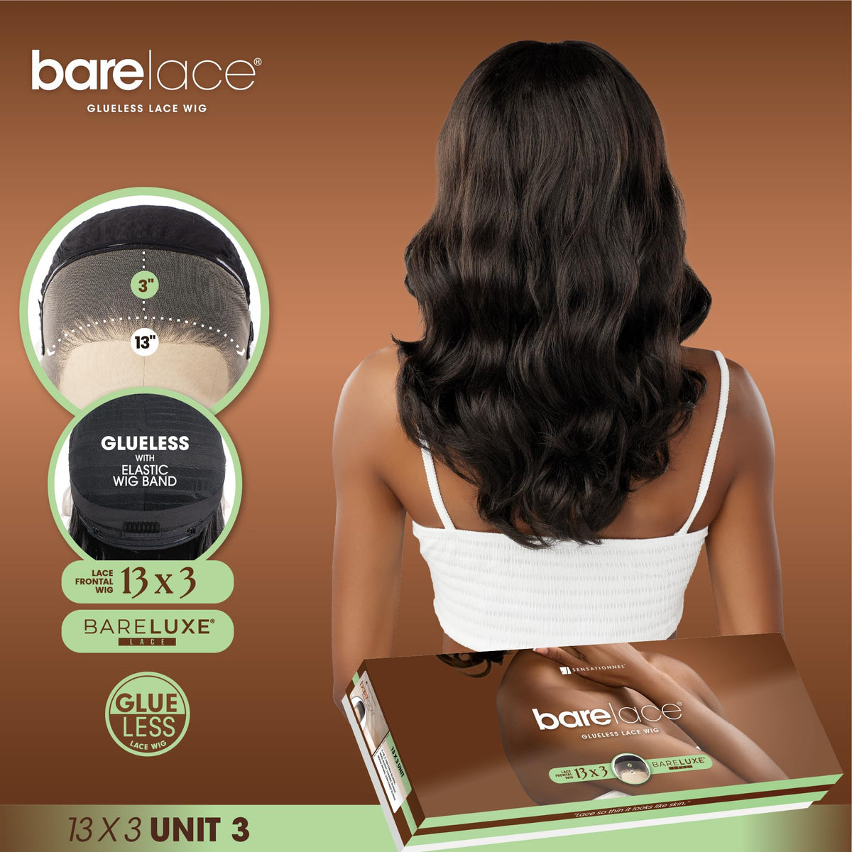 Sensationnel Bare Lace 13x3 Lacewig-Unit 3, BALAYAGEFIERYRED
