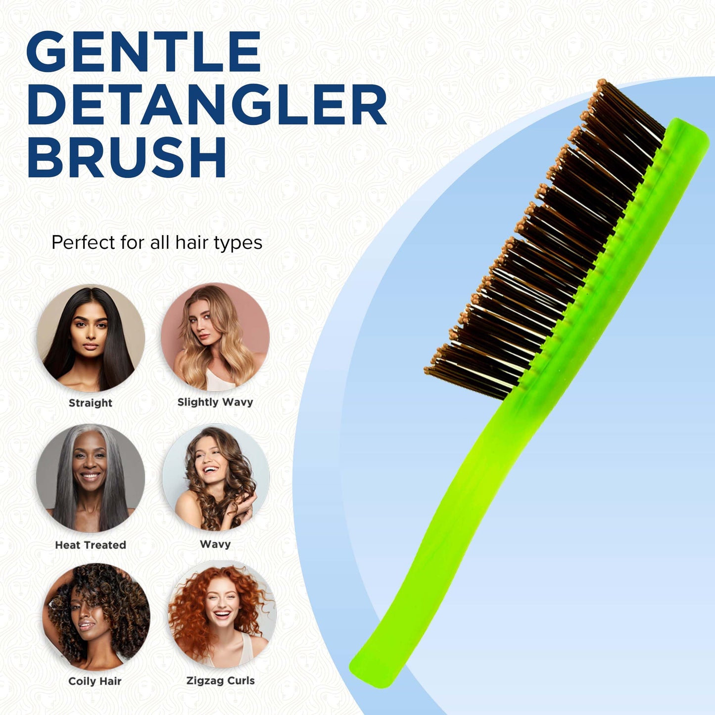 Giorgio GION2G Neon Green 6.25 inch Gentle Touch Detangler Hair Brush for Men Women & Kids. Soft Bristles for Sensitive Scalp. Wet & Dry for all Hair Beauty & Personal Care GIORGIO