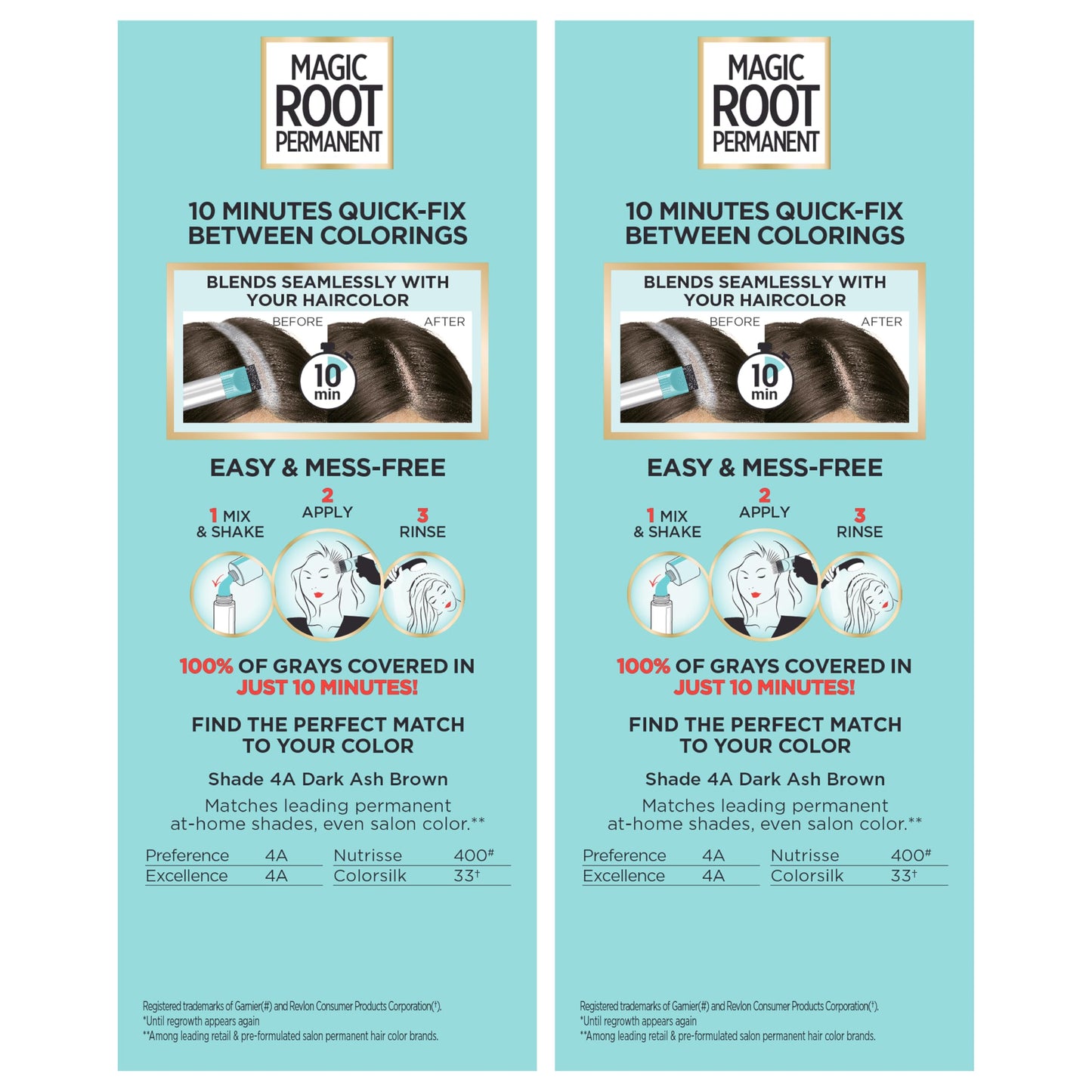 L'Oreal Paris Magic Root Permanent Hair Color Kit, 100% Gray Hair Coverage In Just 10 Minutes, Precision Brush Applicator for Seamless Application, 4A Beauty & Personal Care L'Oreal Paris