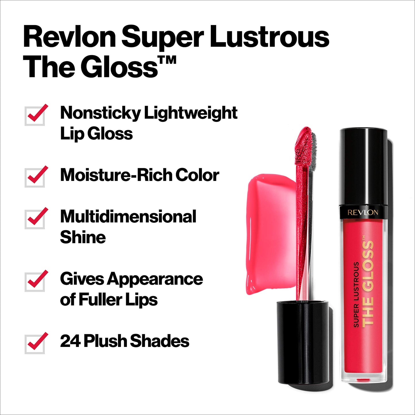 Revlon Super Lustrous Lip Gloss, Non-Sticky, Hydrating, High Shine Finish, 308 Plum Appeal, 0.13 oz Beauty & Personal Care REVLON