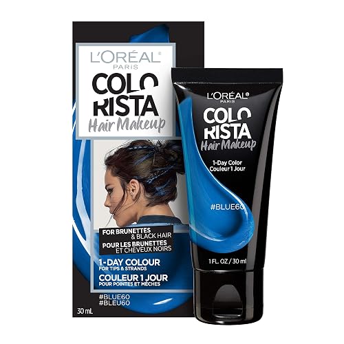 L'Oreal Paris Hair Makeup Temporary 1-Day Hair Color for Brunettes, Blue 60, 1 Fl Oz Beauty & Personal Care L'Oreal Paris