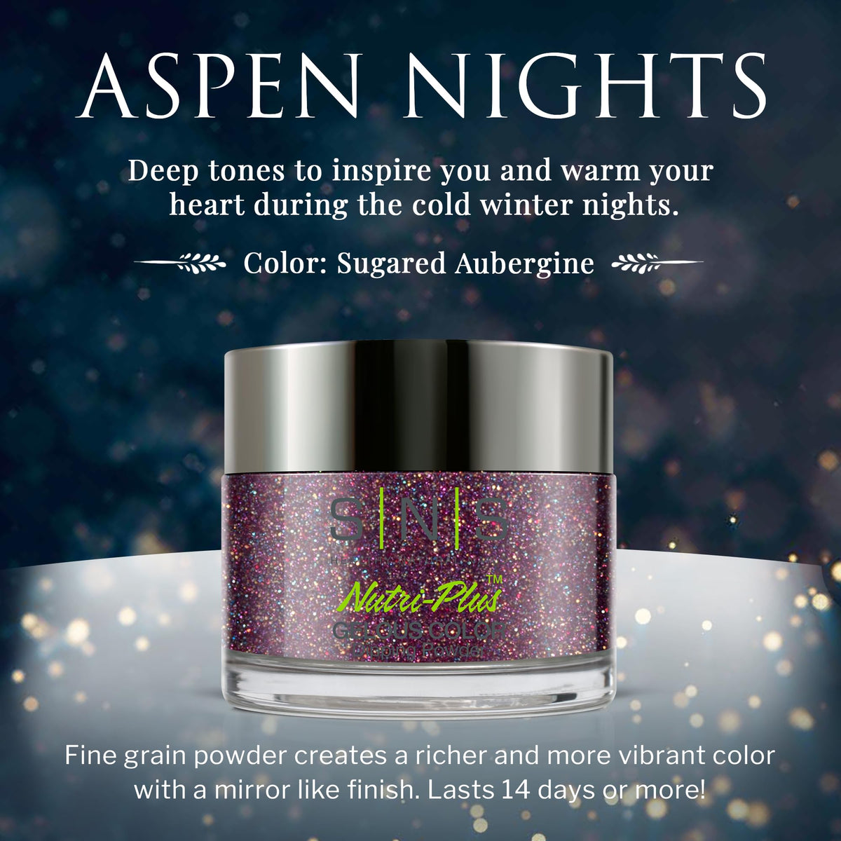 SNS Nail Dip Powder, Gelous Color Dipping Powder, Sugared Aubergine