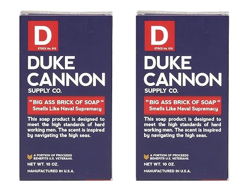 Duke Cannon Big Brick of Soap, Naval Diplomacy - Refreshing Ocean Scent, Men's Bar Soap, 10 oz. (2-Pack) Beauty & Personal Care Duke Cannon Supply Co.