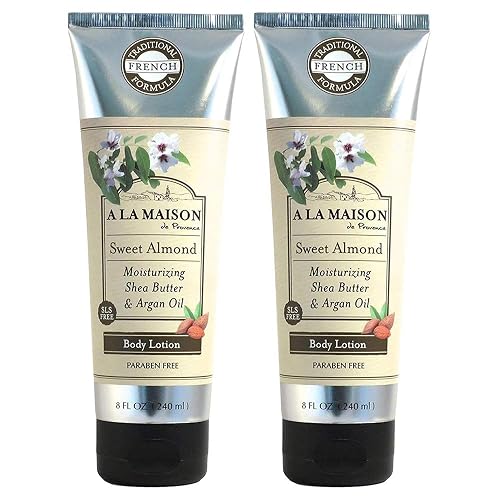 A LA MAISON Moisturizing Lotion, Sweet Almond - Nourishing French Formula for Dry Skin - Argan Oil, Pure Shea Butter, Essential Oils, Plant Based Beauty & Personal Care A LA MAISON