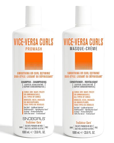 SNOBGIRLS VICE-VERSA CURLS Vegan Curl Enhancing Shampoo and Culy Hair Conditioner for Curly Hair Set for Dry, Wavy, Frizzy Hair, All Types of Curls. Beauty & Personal Care SNOB GIRLS