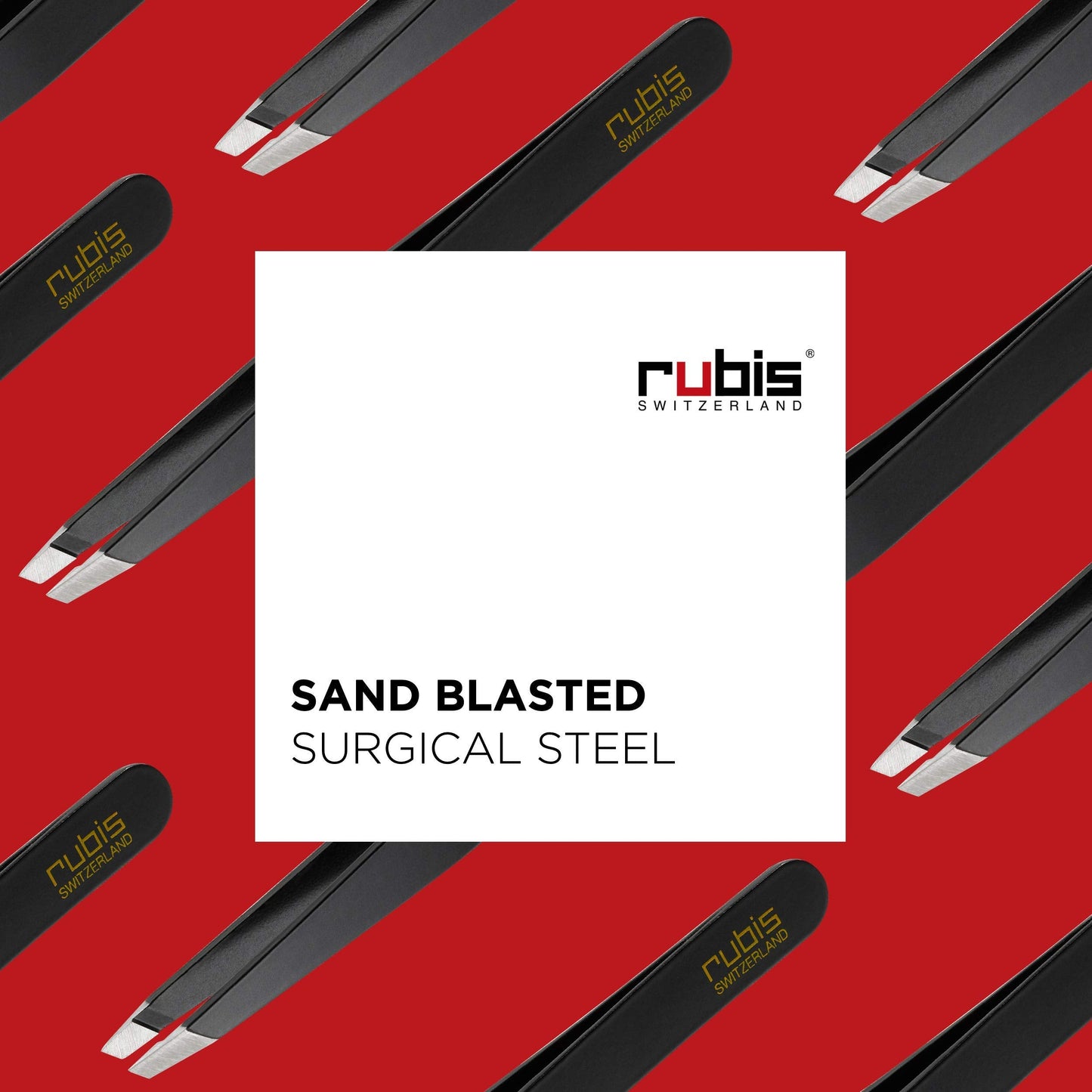 Rubis Classic Stainless Steel Slanted Tweezers for Precise Eyebrows and Hair Removal, 1K104, Made in Switzerland, Black Beauty & Personal Care Rubis