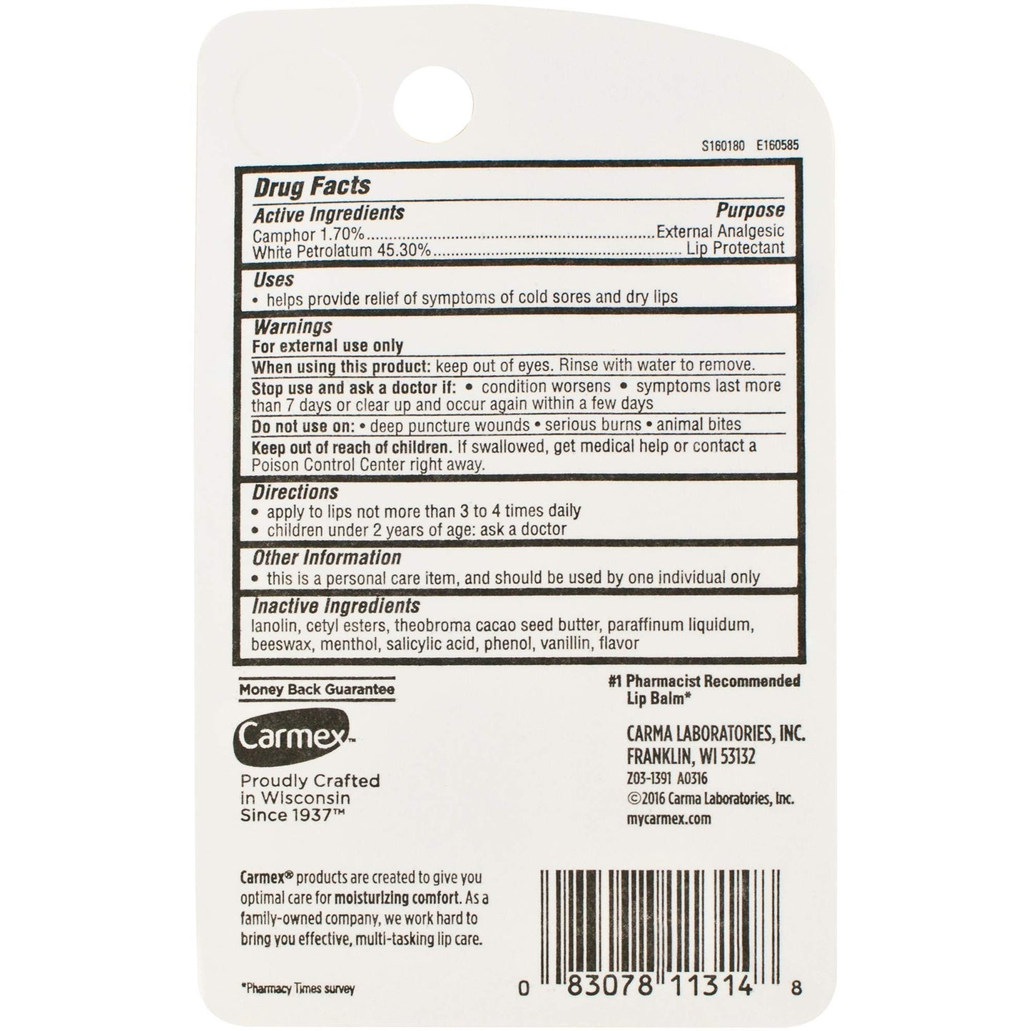 Carmex Original Tube, 0.35 Ounces each (Value Pack of 3) Beauty and Personal Care Carmex