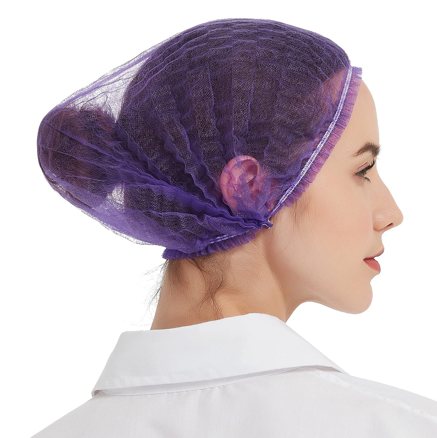 ProtectX Disposable Bouffant (Hair Net) Caps Hair Head Cover Nets 21” (Purple 100 pack) Beauty and Personal Care ProtectX
