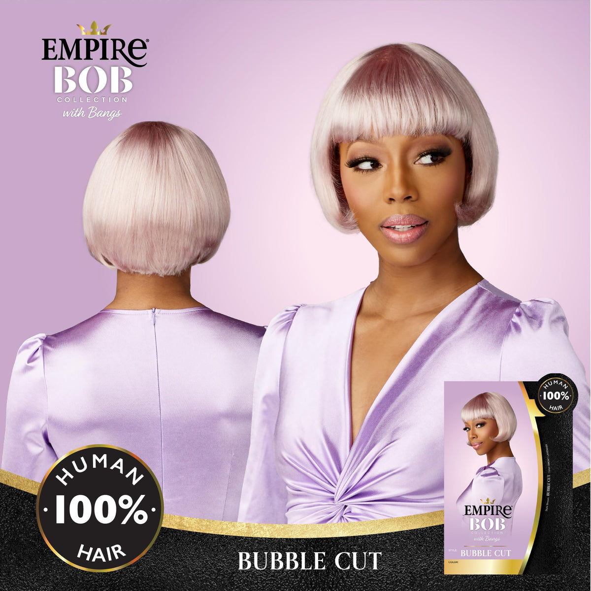 Sensationnel Empire Bob Humanhair Wig-Bubble Cut, ICYSILVER