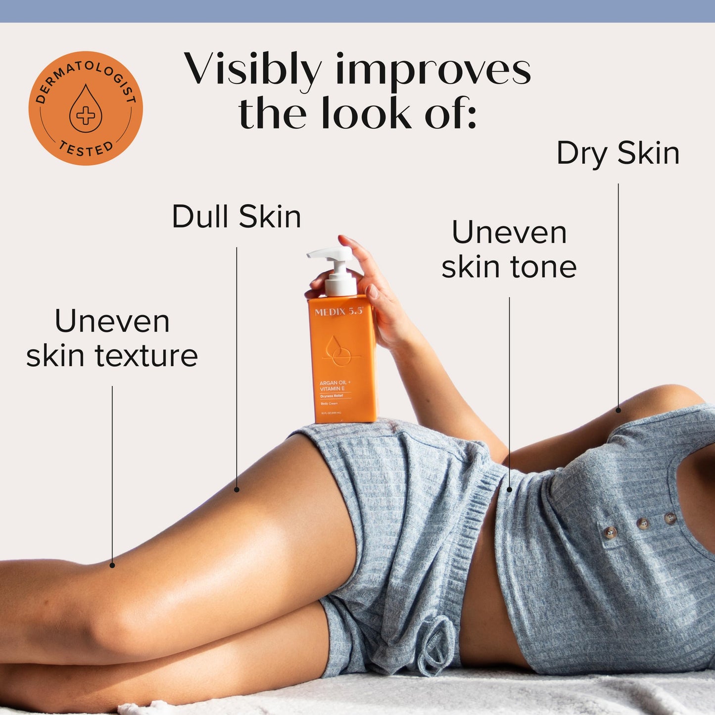 Medix 5.5 Argan Oil Cream + Vitamin E Anti Aging Skin Care Moisturizer Body Cream | Firming Body Lotion Reduces Look Of Wrinkles, Cellulite, Crepey Beauty & Personal Care Medix 5.5