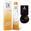 GK HAIR Color Cream 4.0 Natural Brown - 100% Grey Coverage | Semi, Demi or Permanent Results | 8-10 Vol Semi | 20-30-40 Vol Permanent - Salon Quality Beauty & Personal Care GK HAIR