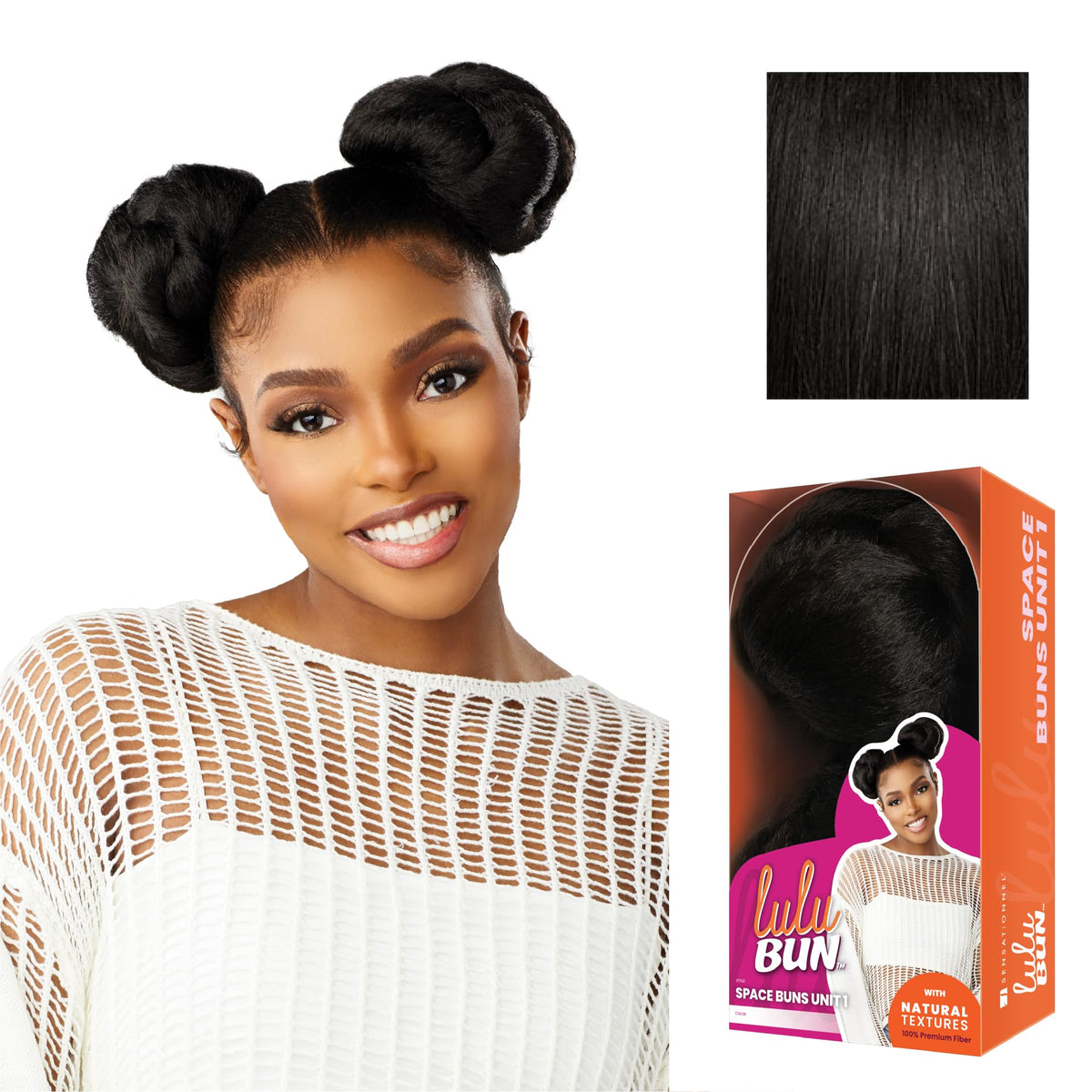 Sensationnel Lulubun Updo Hairextensions-Space Buns Unit 1,1B OFFBLACK