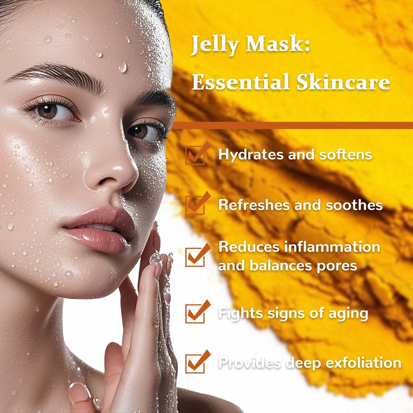 Nielies Jelly Mask for Facials Professional, Vajacial Jelly Mask | For Instant Hydration, Vegan Peel Off Face Mask, For Moisturizing(Turemic) Beauty & Personal Care Nielies