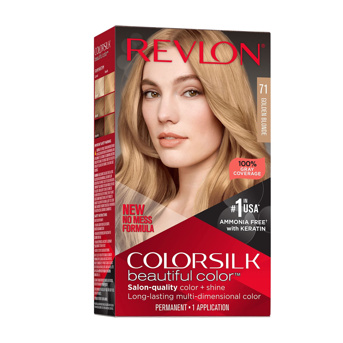Revlon Colorsilk Beautiful Color Permanent Hair Color, Long-Lasting High-Definition Color, Shine & Silky Softness with 100% Gray Coverage, Ammonia Beauty & Personal Care REVLON