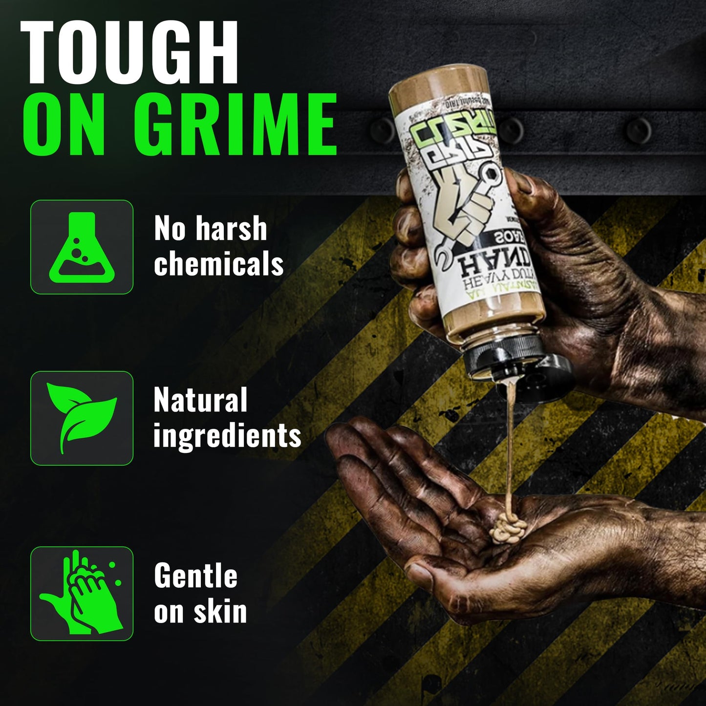 Grip Clean Heavy-Duty Hand Cleaner for Mechanics with Nail Brush - Moisturizing Coconut Oil Hand Cleaner Liquid Hand Soap with Stiff Bristle Nail Beauty & Personal Care Grip Clean