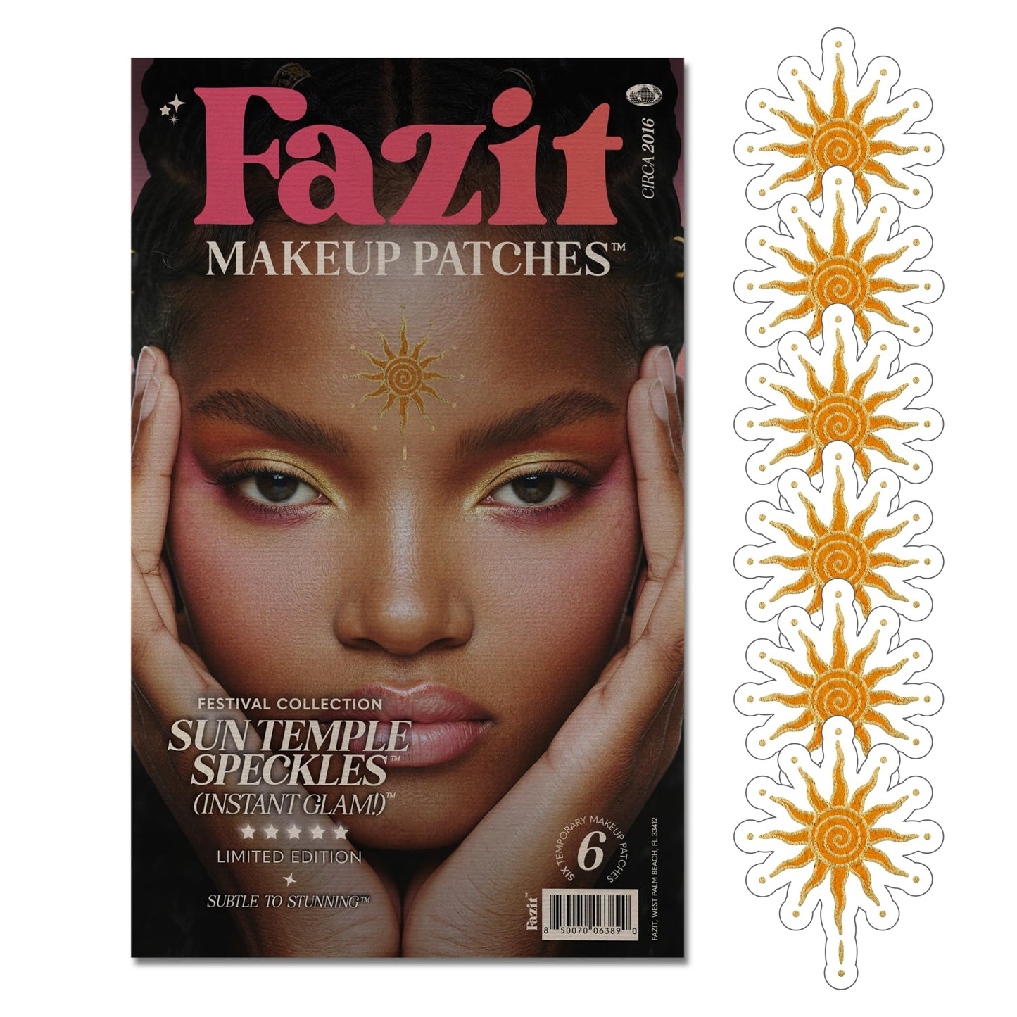 Fazit Makeup Patches - Sun Temple Speckles - Glow Up Make-Up Patches - Cute Glitter Makeup Accessories for Women - Cosmetic Glitter for Face Beauty & Personal Care Fazit