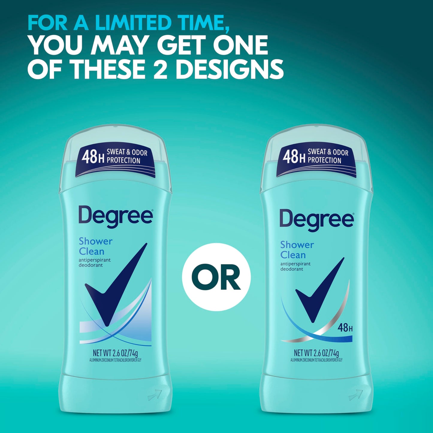 Degree Antiperspirant Deodorant Twin Pack Shower Clean 48-Hour Sweat and Odor Protection Antiperspirant for Women 2.6 oz Beauty and Personal Care Degree