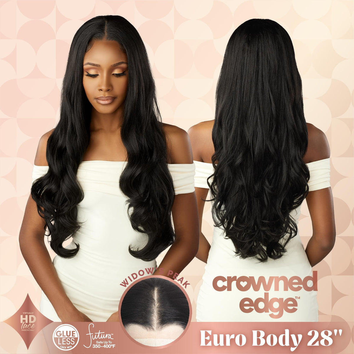 Sensationnel Crowned Edge Widow's Peak Wig -Euro Body 28,BALAYAGECHOCOLATE