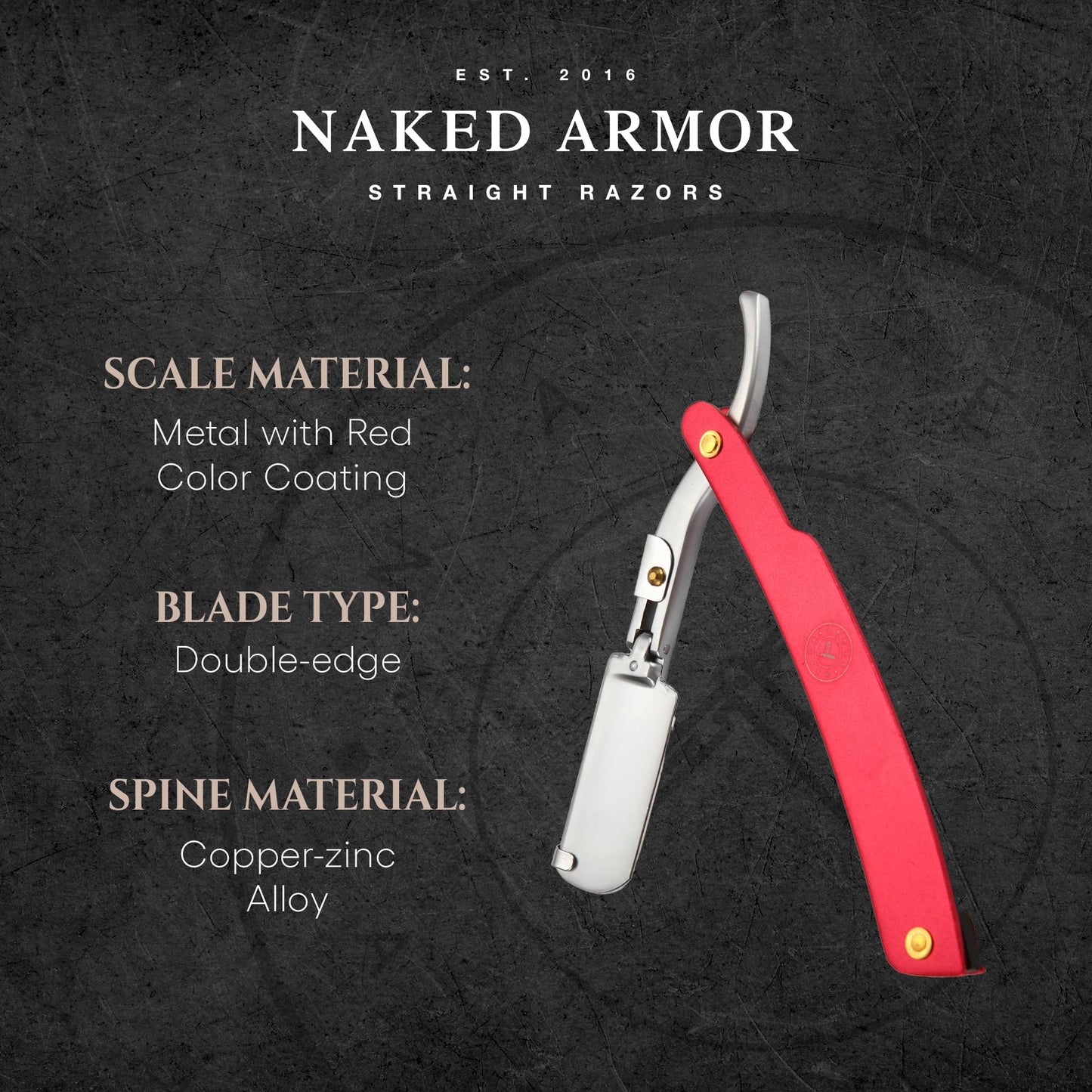 Best Shavette Straight Razor - Replaceable Blade Straight Razor, Metal Handle Shavette, No Stropping or Honing Needed, Great For Beginners, Starter Beauty and Personal Care Naked Armor