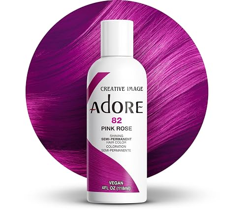 Adore Semi Permanent Hair Color (082 Pink Rose) | Vegan & Cruelty-Free Pink Hair Dye | No Ammonia, No Peroxide, No Alcohol | 4 Fl Oz Beauty & Personal Care Adore